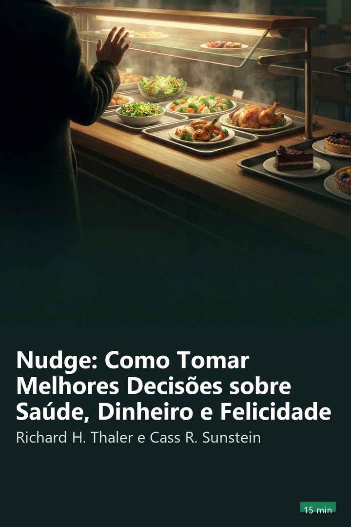 Capa do resumo de Nudge: Como Tomar Melhores Decisões sobre Saúde, Dinheiro e Felicidade